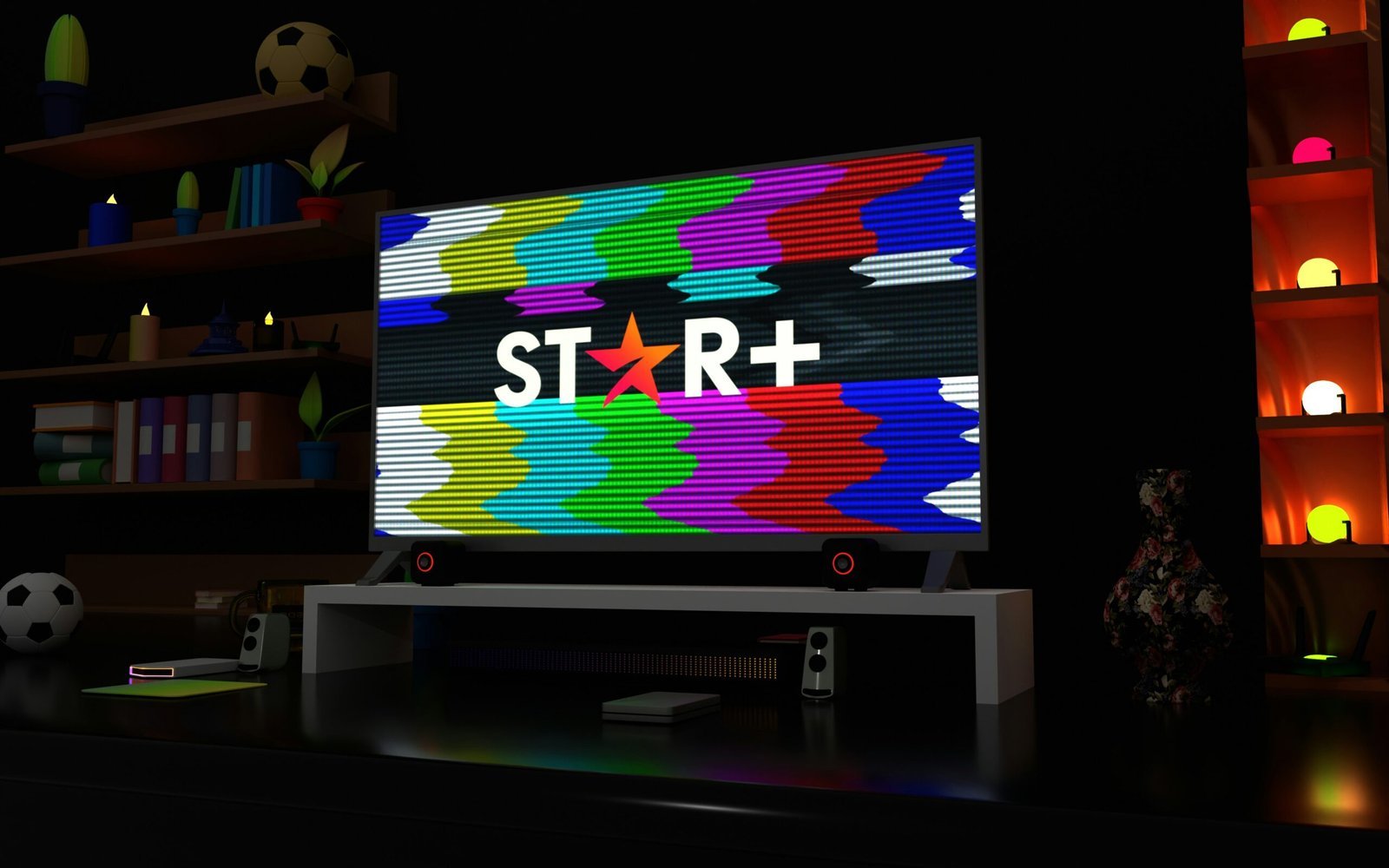 a television screen with the word star on it